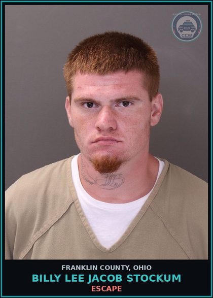 CCW arrest card for Billy Lee Jacob Stockum in Franklin County: ESCAPE