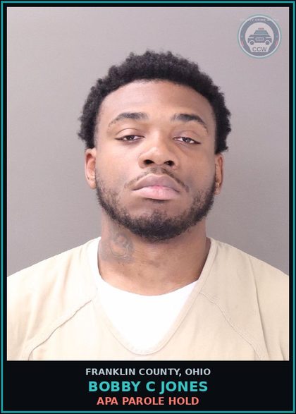 CCW arrest card for Bobby C Jones in Franklin County: APA PAROLE HOLD