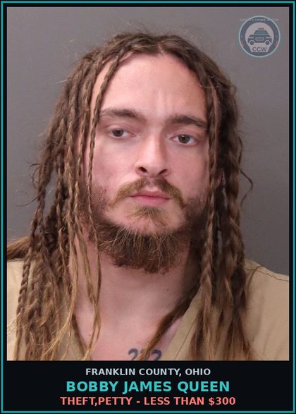 CCW arrest card for Bobby James Queen in Franklin County: GRAFFITISM