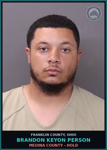CCW arrest card for Brandon Keyon Person in Franklin County: MEDINA COUNTY - HOLD