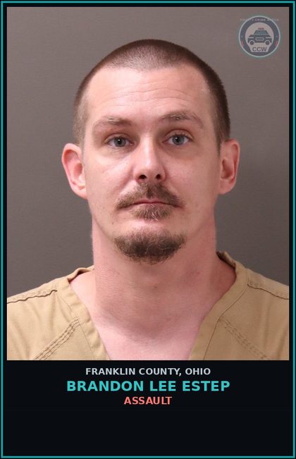 CCW arrest card for Brandon Lee Estep in Franklin County: STRANGULATION OF FAMILY, OR PREGNANT VICTIM