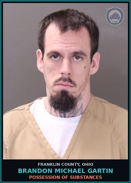 CCW arrest card for Brandon Michael Gartin in Franklin County: CONVEYANCE INTO A DETENTION FACILITY