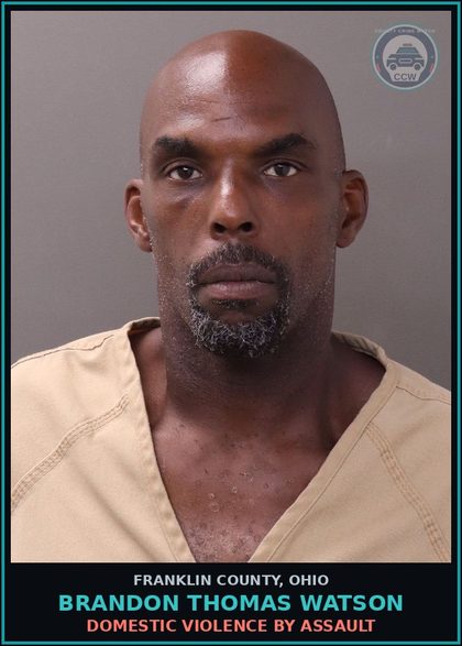 CCW arrest card for Brandon Thomas Watson in Franklin County: DOMESTIC VIOLENCE BY ASSAULT