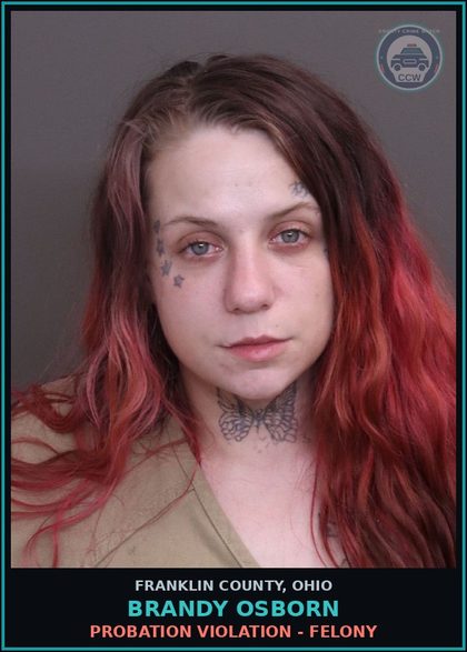 CCW arrest card for Brandy Osborn in Franklin County: PROBATION VIOLATION - FELONY