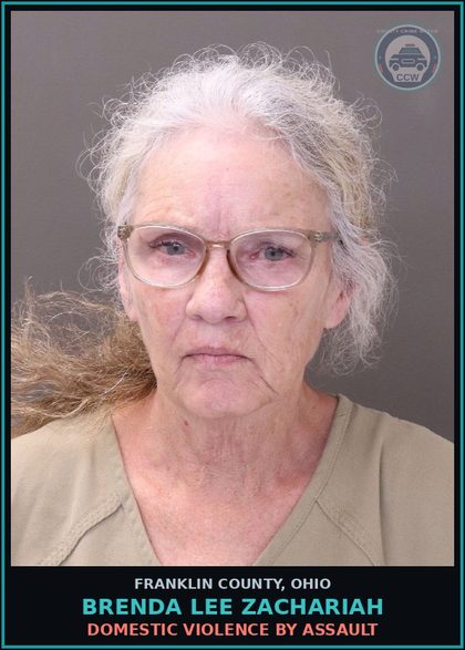 CCW arrest card for Brenda Lee Zachariah in Franklin County: DOMESTIC VIOLENCE BY ASSAULT