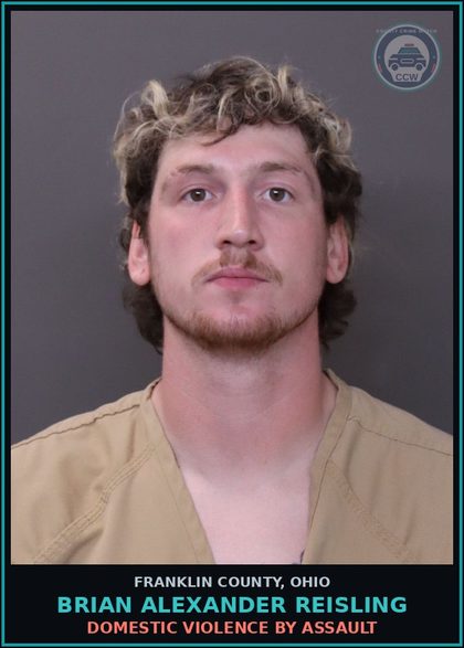 CCW arrest card for Brian Alexander Reisling in Franklin County: DOMESTIC VIOLENCE BY ASSAULT