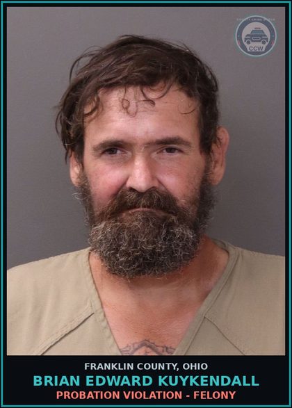 CCW arrest card for Brian Edward Kuykendall in Franklin County: REOCCUPANCY OF BUILDING.