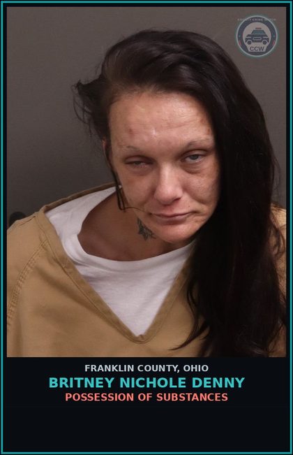 CCW arrest card for Britney Nichole Denny in Franklin County: POSSESSION OF DRUGS