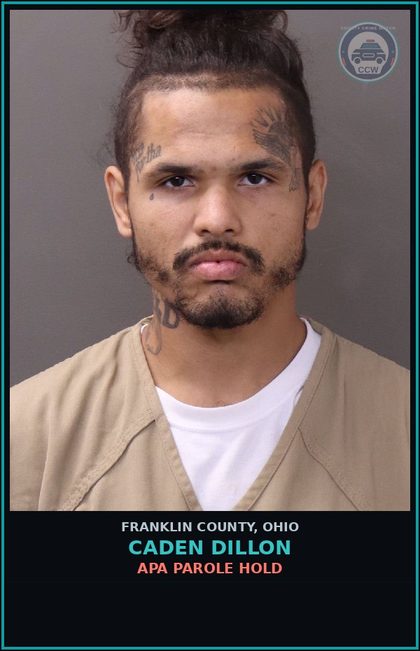 CCW arrest card for Caden Dillon in Franklin County: APA PAROLE HOLD