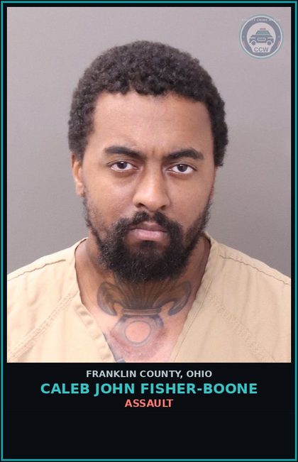 CCW arrest card for Caleb John Fisher-Boone in Franklin County: DOMESTIC VIOLENCE 2 OR MORE PREVIOUS CONVICTIONS