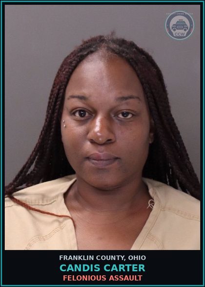 CCW arrest card for Candis Carter in Franklin County: FELONIOUS ASSAULT