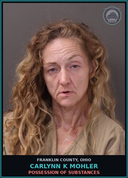 CCW arrest card for Carlynn K Mohler in Franklin County: TAMPERING WITH EVIDENCE