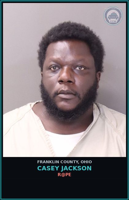 CCW arrest card for Casey Jackson in Franklin County: r@pe
