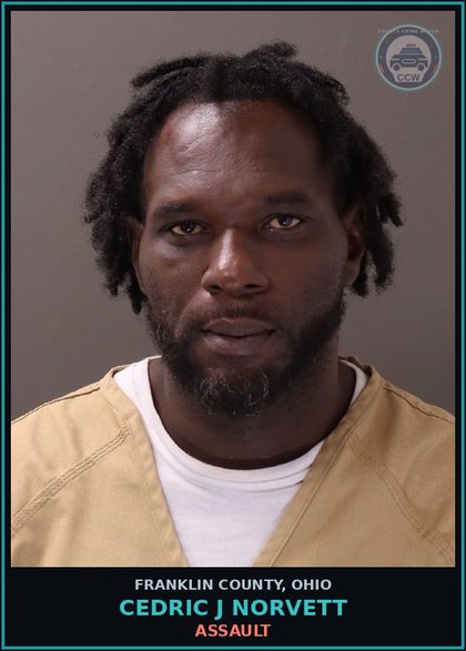 CCW arrest card for Cedric J Norvett in Franklin County: ASSAULT