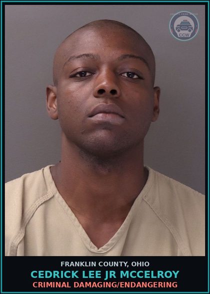 CCW arrest card for Cedrick Lee Jr Mccelroy in Franklin County: CRIMINAL DAMAGING/ENDANGERING