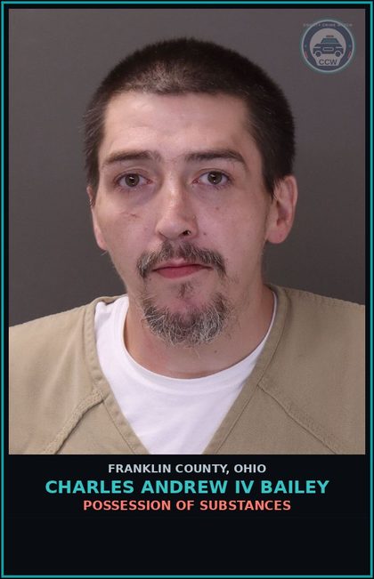 CCW arrest card for Charles Andrew Iv Bailey in Franklin County: POSSESSION OF DRUGS