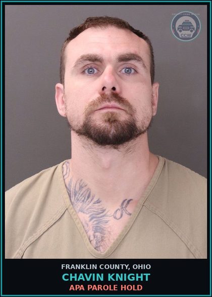 CCW arrest card for Chavin Knight in Franklin County: APA PAROLE HOLD