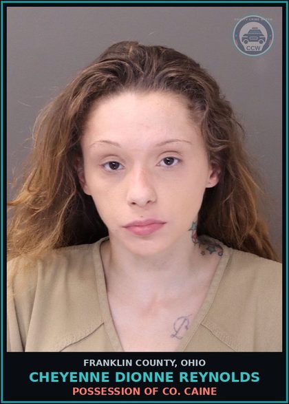 CCW arrest card for Cheyenne Dionne Reynolds in Franklin County: POSSESSION OF COCAINE