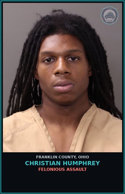 CCW arrest card for Christian Humphrey in Franklin County: FELONIOUS ASSAULT