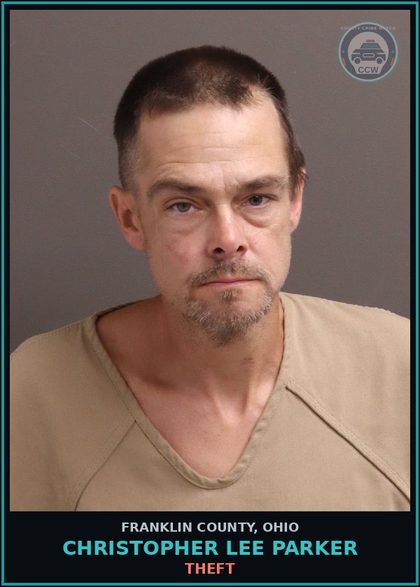 CCW arrest card for Christopher Lee Parker in Franklin County: THEFT
