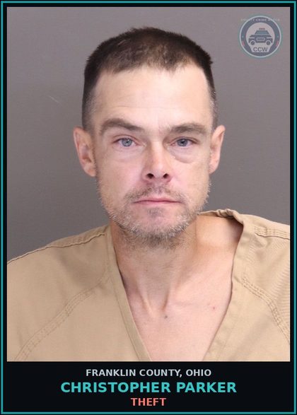 CCW arrest card for Christopher Parker in Franklin County: THEFT