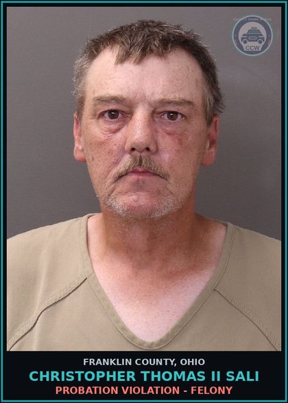 CCW arrest card for Christopher Thomas Ii Sali in Franklin County: DELAWARE COUNTY - HOLD