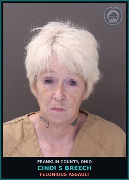 CCW arrest card for Cindi S Breech in Franklin County: FELONIOUS ASSAULT