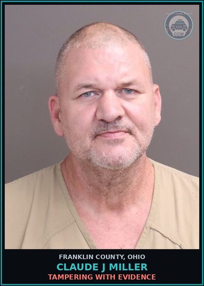 CCW arrest card for Claude J Miller in Franklin County: TAMPERING WITH EVIDENCE
