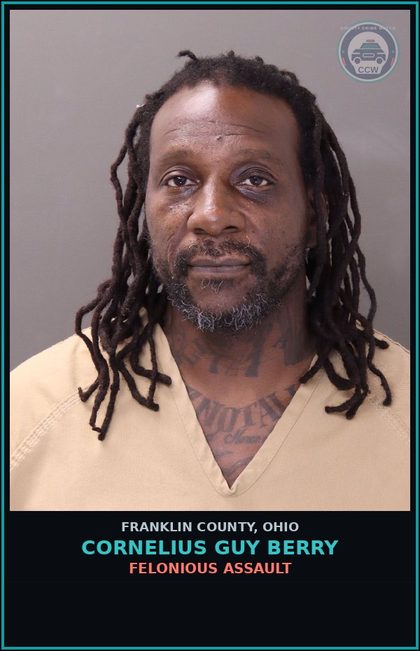 CCW arrest card for Cornelius Guy Berry in Franklin County: FELONIOUS ASSAULT