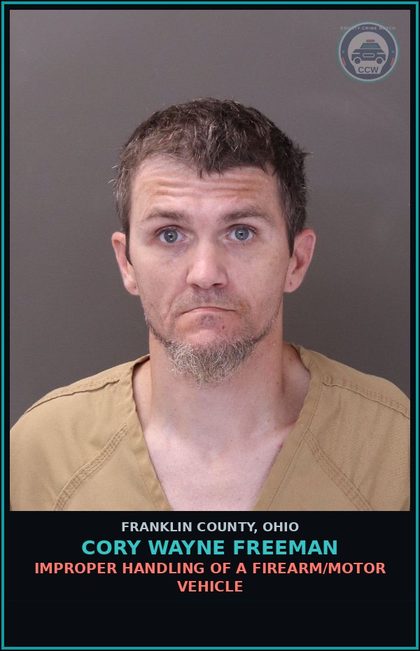 CCW arrest card for Cory Wayne Freeman in Franklin County: AGG TRAFF IN DRUGS W/SPECS