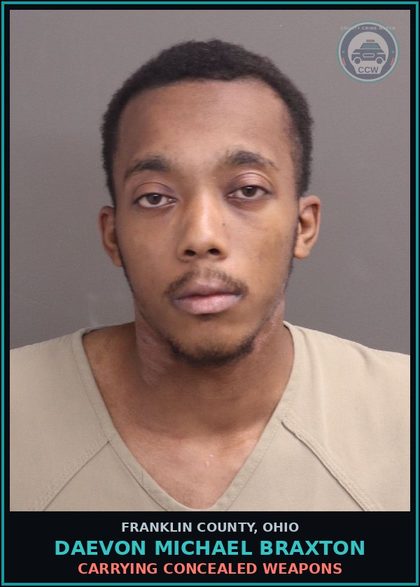 CCW arrest card for Daevon Michael Braxton in Franklin County: SUBPOENA