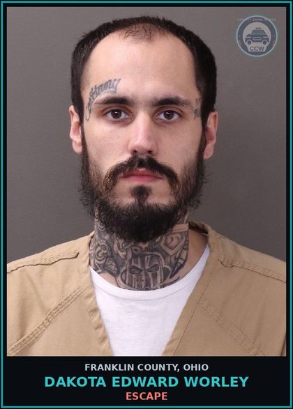 CCW arrest card for Dakota Edward Worley in Franklin County: ESCAPE