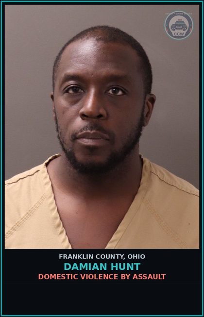 CCW arrest card for Damian Hunt in Franklin County: DOMESTIC VIOLENCE BY ASSAULT