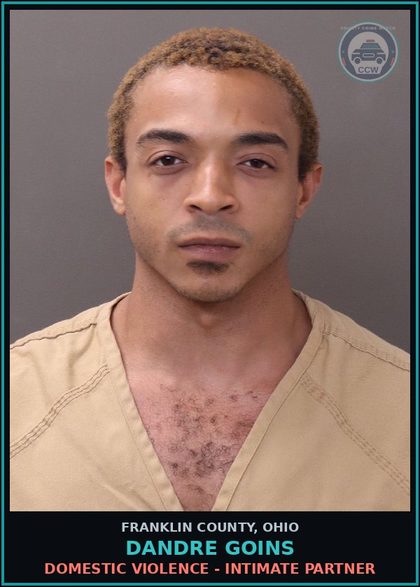 CCW arrest card for Dandre Goins in Franklin County: DOMESTIC VIOLENCE - INTIMATE PARTNER