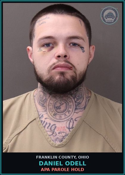 CCW arrest card for Daniel Odell in Franklin County: APA PAROLE HOLD
