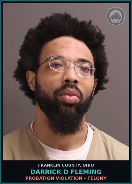 CCW arrest card for Darrick D Fleming in Franklin County: PROBATION VIOLATION - FELONY