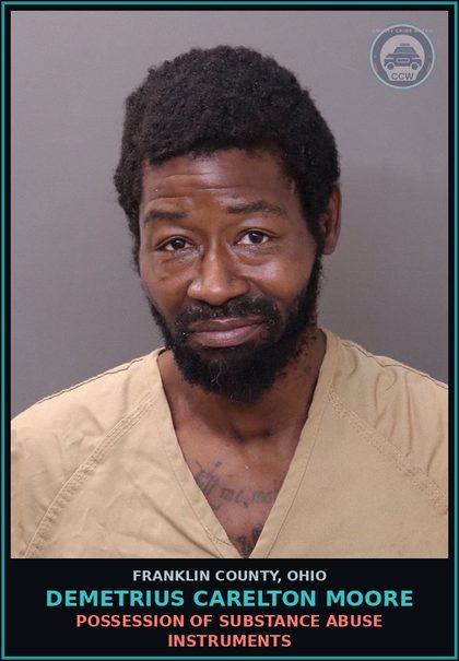 CCW arrest card for Demetrius Carelton Moore in Franklin County: REOCCUPANCY OF BUILDING.