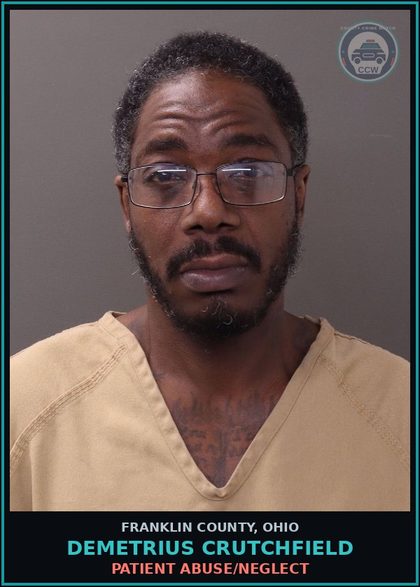 CCW arrest card for Demetrius Crutchfield in Franklin County: PATIENT ABUSE/NEGLECT