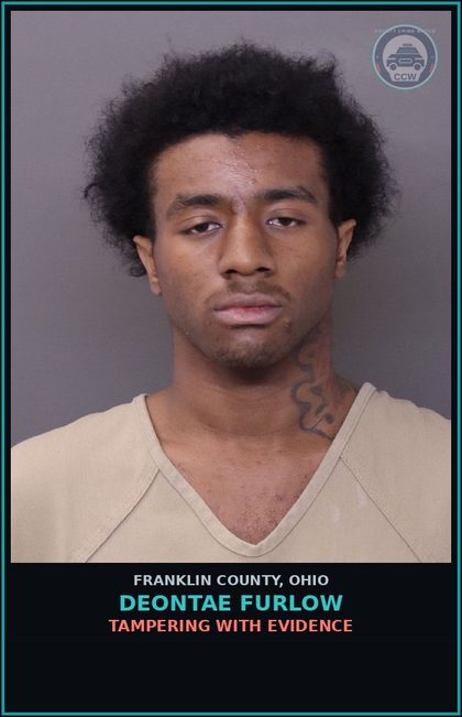 CCW arrest card for Deontae Furlow in Franklin County: TAMPERING WITH EVIDENCE