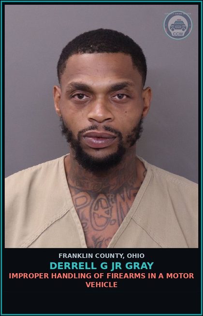 CCW arrest card for Derrell G Jr Gray in Franklin County: O.M.V.I. DRUGS AND/OR ALCOHOL