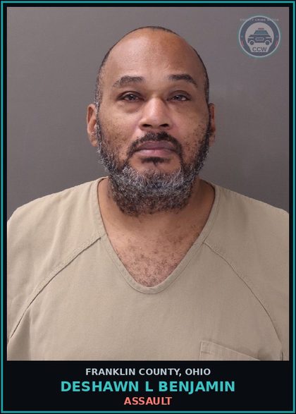 CCW arrest card for Deshawn L Benjamin in Franklin County: ASSAULT