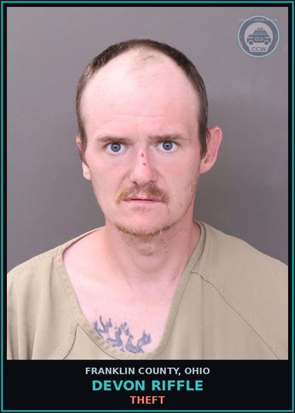 CCW arrest card for Devon Riffle in Franklin County: APA PAROLE HOLD
