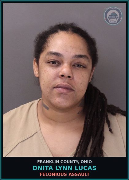 CCW arrest card for Dnita Lynn Lucas in Franklin County: FELONIOUS ASSAULT