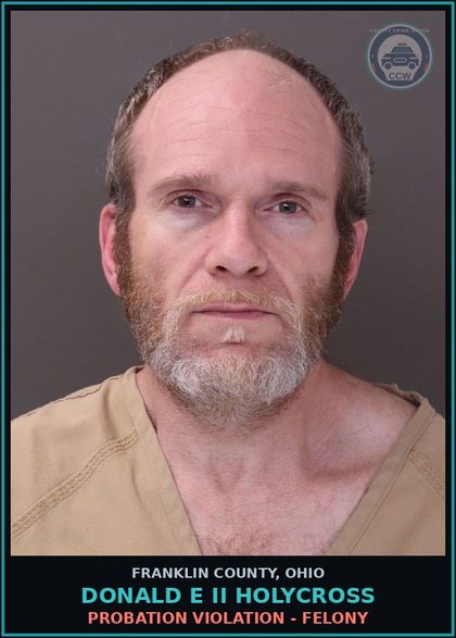 CCW arrest card for Donald E Ii Holycross in Franklin County: PROBATION VIOLATION - FELONY