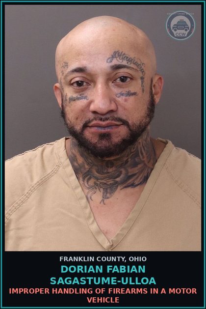 CCW arrest card for Dorian Fabian Sagastume-Ulloa in Franklin County: CCW (SEE FURTHER DEFINITIONS)