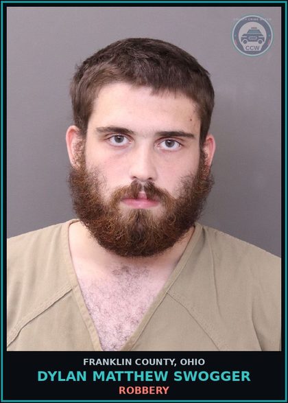 CCW arrest card for Dylan Matthew Swogger in Franklin County: ROBBERY