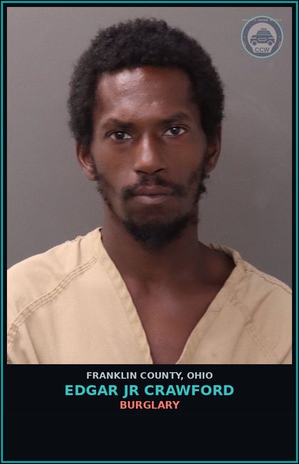CCW arrest card for Edgar Jr Crawford in Franklin County: BURGLARY