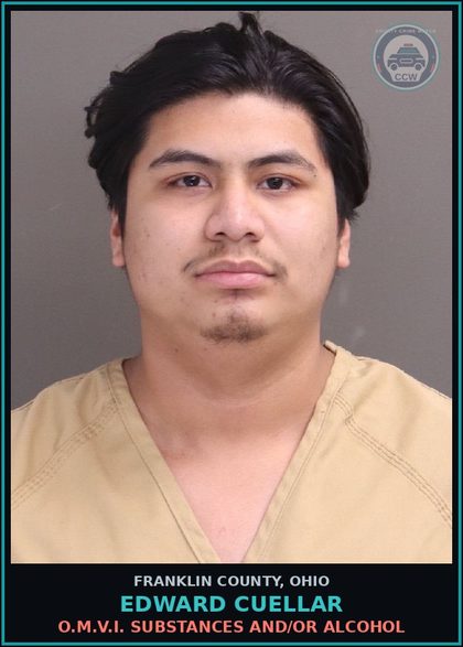 CCW arrest card for Edward Cuellar in Franklin County: O.M.V.I. DRUGS AND/OR ALCOHOL