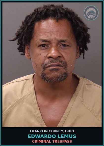 CCW arrest card for Edwardo Lemus in Franklin County: CRIMINAL TRESPASS