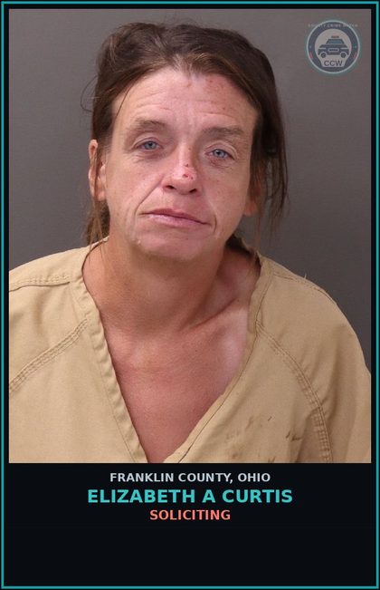 CCW arrest card for Elizabeth A Curtis in Franklin County: SOLICITING